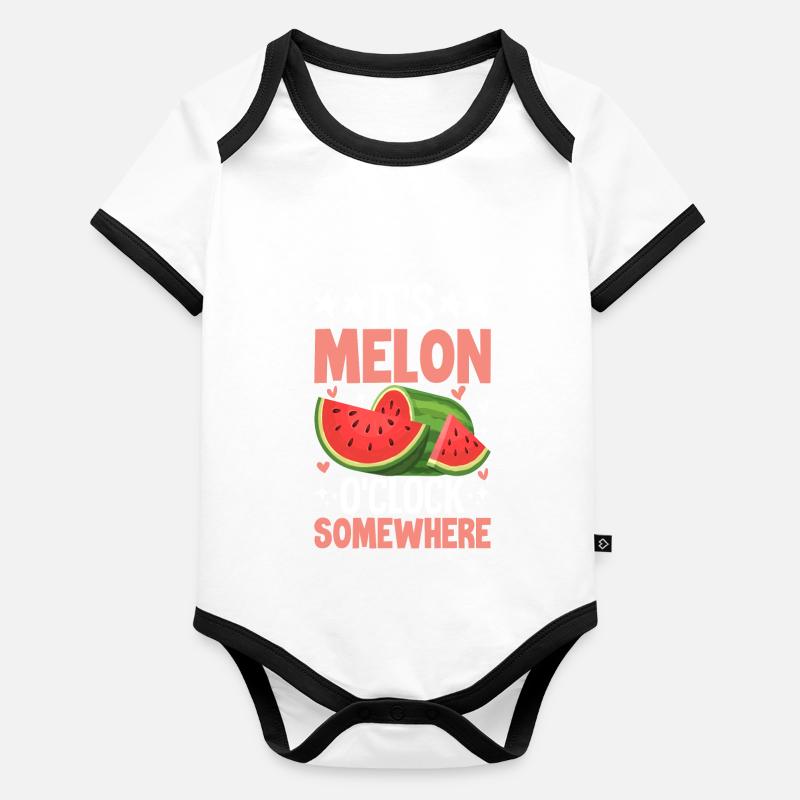 Melon Poison Body Bébé bio contrasté manches courtes