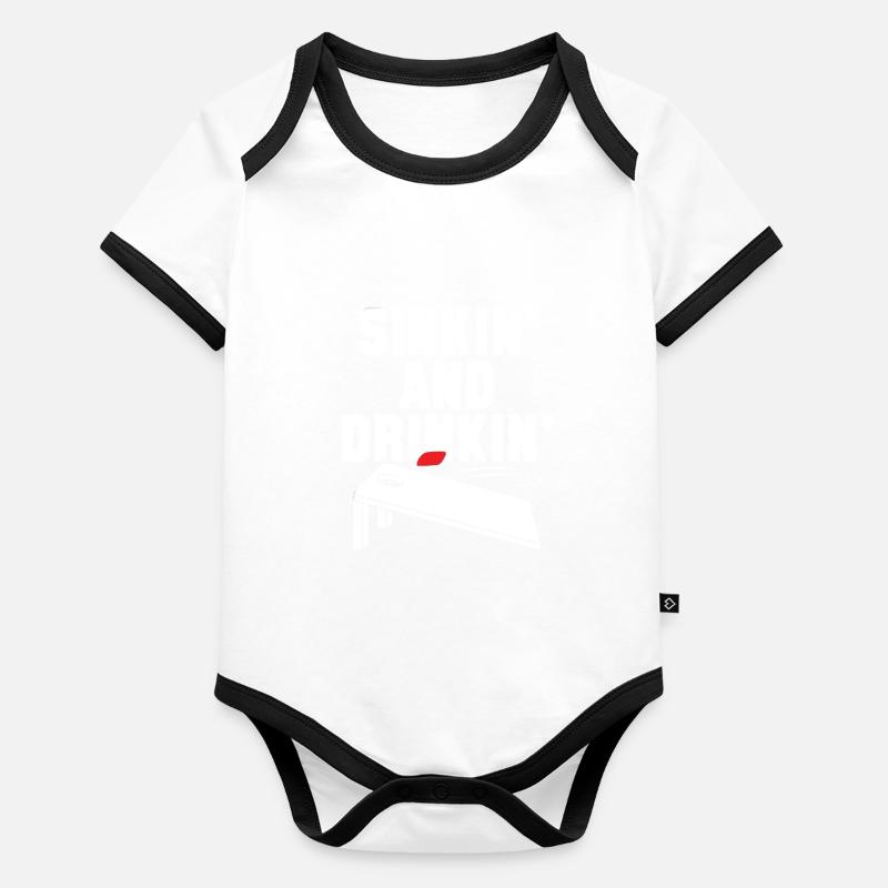 Sinkin and Drinkin Cornhole Playing Funny Gift Organic Baby Contrasting Bodysuit