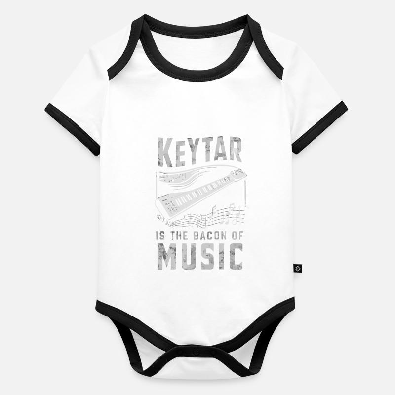 Cadeau clavier Keytar Body Bébé bio contrasté manches courtes
