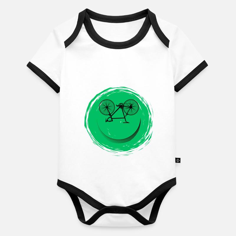 Face de vélo Body Bébé bio contrasté manches courtes