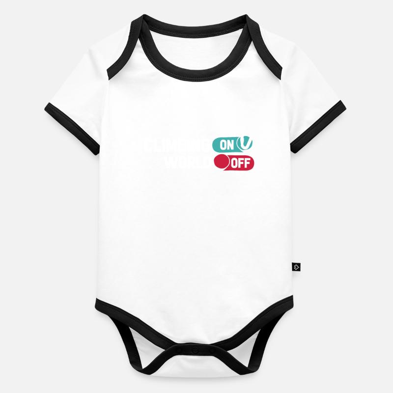 Klettern Kletterer Climbing On World Off Baby Bio-Kurzarm-Kontrastbody