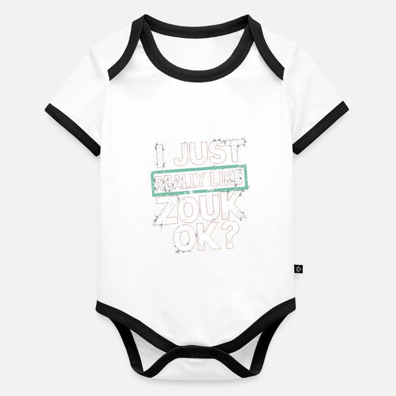 Zouk-Tanz-Geschenk Baby Bio-Kurzarm-Kontrastbody
