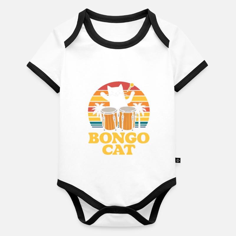 Bongo Musik Geschenk Baby Bio-Kurzarm-Kontrastbody