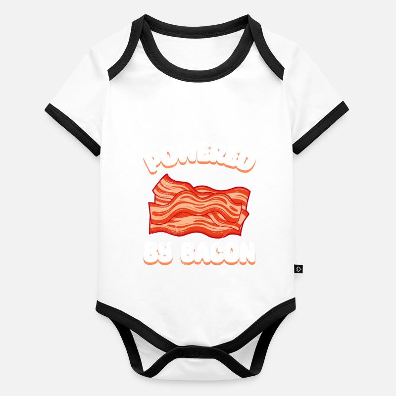 Viande POWERED BY BACON Fun Body Bébé bio contrasté manches courtes