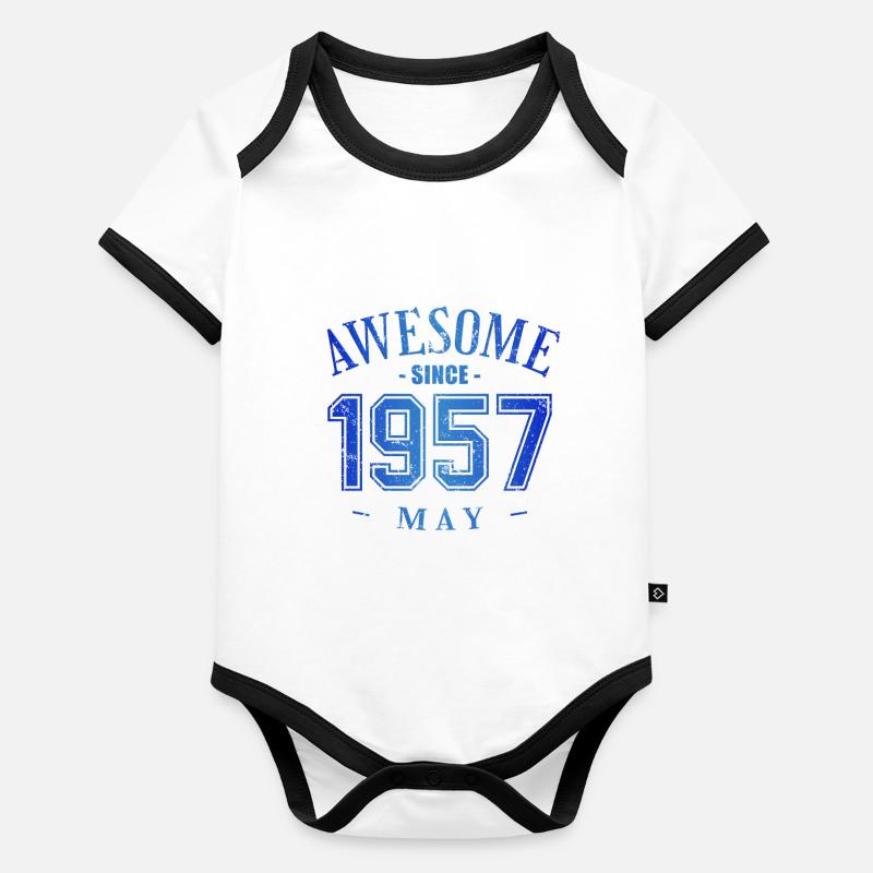 May 1957 - Geburtstag im Mai Awesome Baby Bio-Kurzarm-Kontrastbody