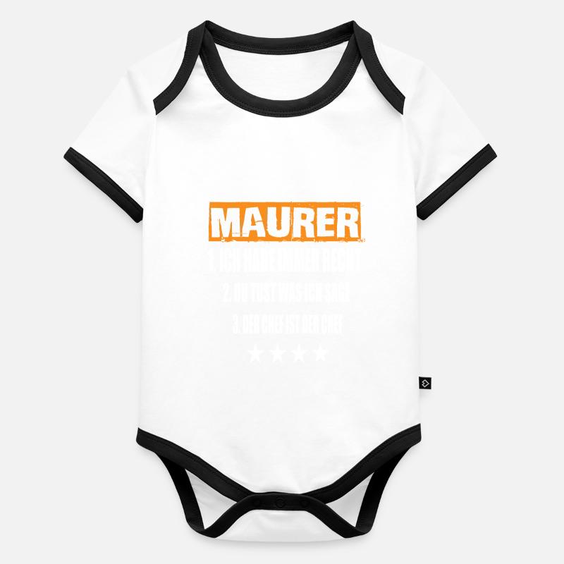 Maçon Body Bébé bio contrasté manches courtes