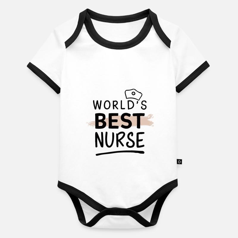 WORLD'S BEST NURSE Organic Baby Contrasting Bodysuit