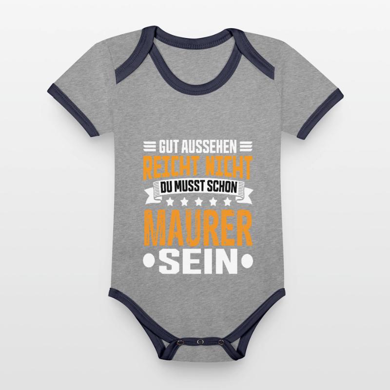 Bricklayer Building Construction Structural Engineer Bricklayer Funny Organic Baby Contrasting Bodysuit
