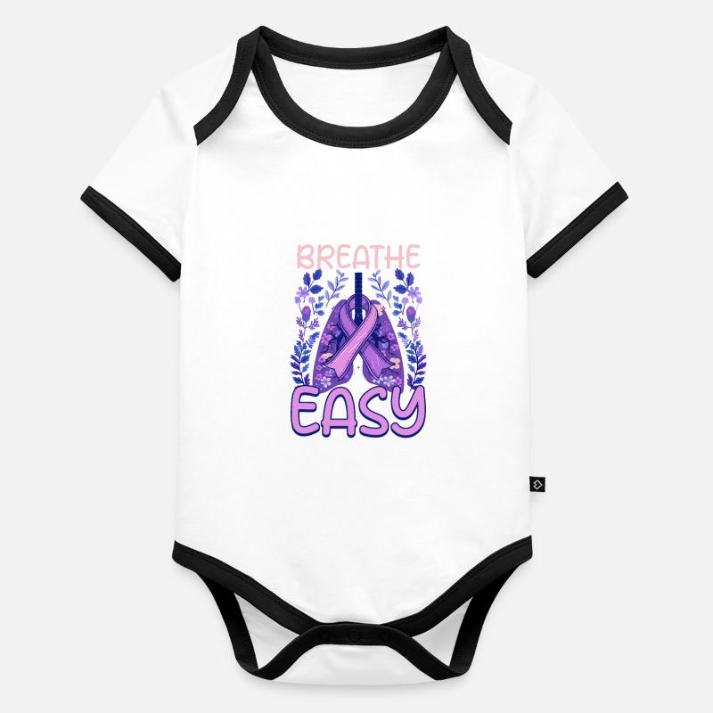 Mukoviszidose Atem leicht Baby Bio-Kurzarm-Kontrastbody