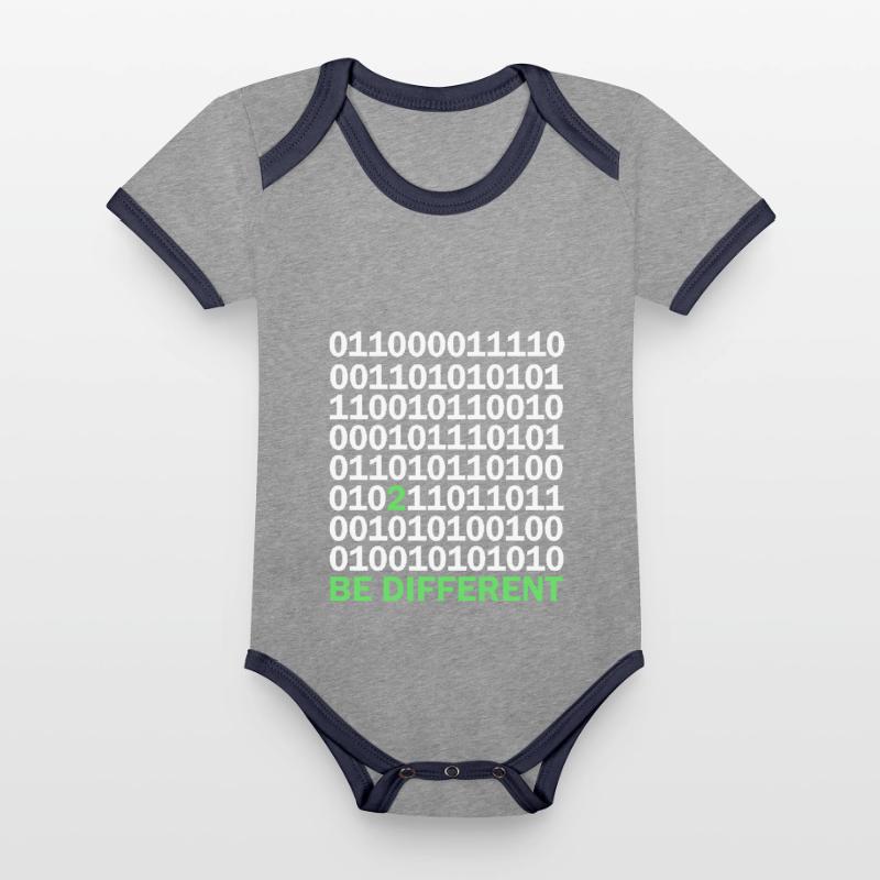 Binary Code Be Different Organic Baby Contrasting Bodysuit