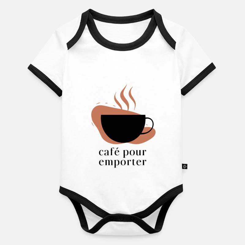 CAFÉ POUR EMPORTER Baby Bio-Kurzarm-Kontrastbody