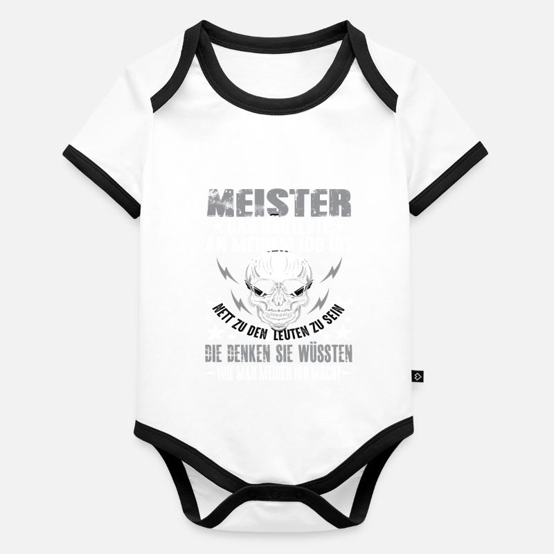 Maître artisan Exam Master Pass Dicton Body Bébé bio contrasté manches courtes