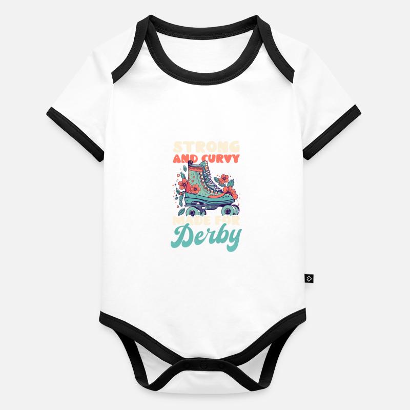 Roller Derby Strong And Curvy Made For Derby Organic Baby Contrasting Bodysuit