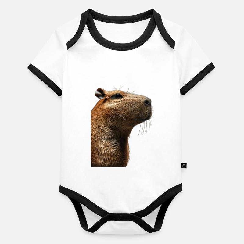 Capybara Body Bébé bio contrasté manches courtes
