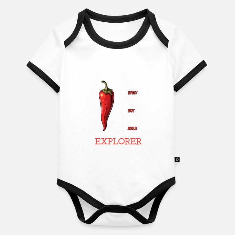 Hot Sauce Aficionado Scoville Scale Explorer Baby Bio-Kurzarm-Kontrastbody