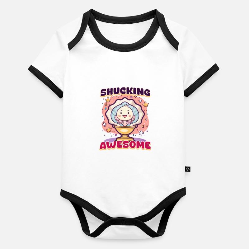 Austernschälen Fantastisch Baby Bio-Kurzarm-Kontrastbody