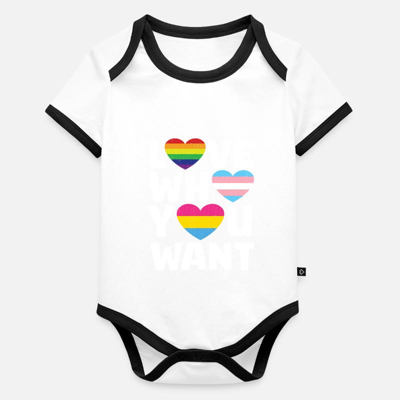 Gender Lesbians, Gays, Trans, Queer Rainbow Organic Baby Contrasting Bodysuit