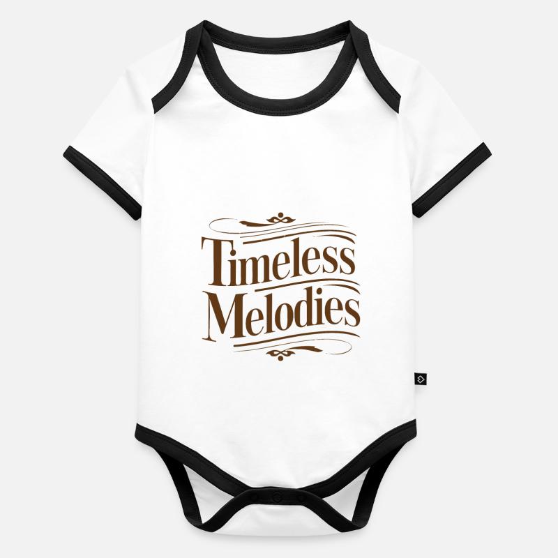 VINTAGE TYPOGRAPHY. TIMELESS MELODY Organic Baby Contrasting Bodysuit