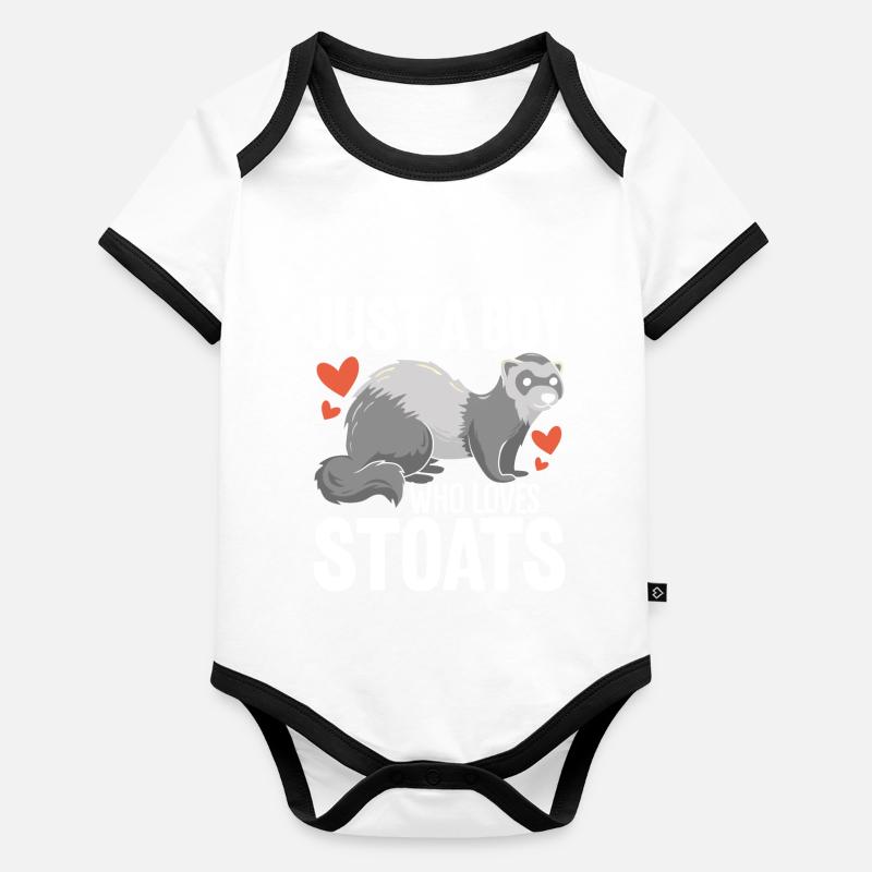 Juste un garçon qui aime les drôles de belettes à queue courte Body Bébé bio contrasté manches courtes