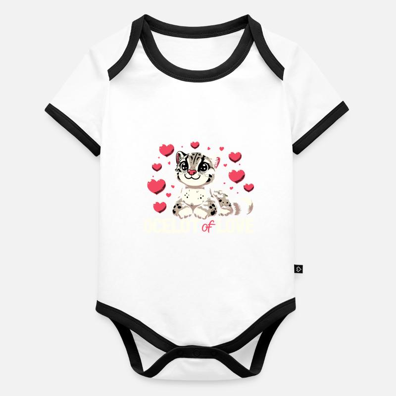 Ocelot Wild Cat Exotic Pets Jungle Big Cat Organic Baby Contrasting Bodysuit