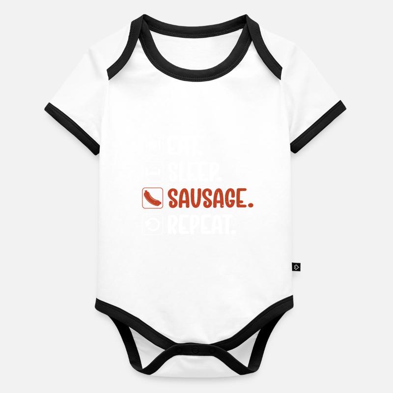 Sausage Lover Baby Bio-Kurzarm-Kontrastbody