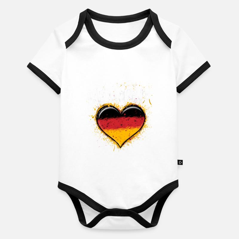 Germany German German GER Almanya Alemania Organic Baby Contrasting Bodysuit