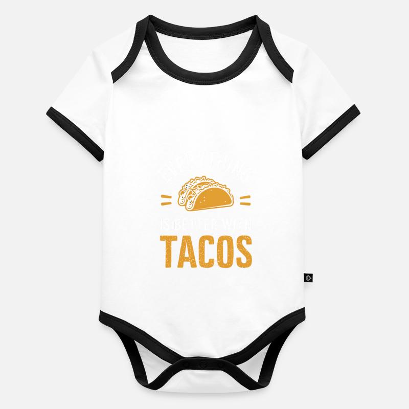 Alles Ist Besser Mit Tacos Baby Bio-Kurzarm-Kontrastbody