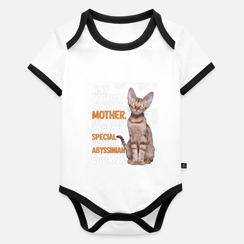 Katze Abessinier Geschenk Baby Bio-Kurzarm-Kontrastbody