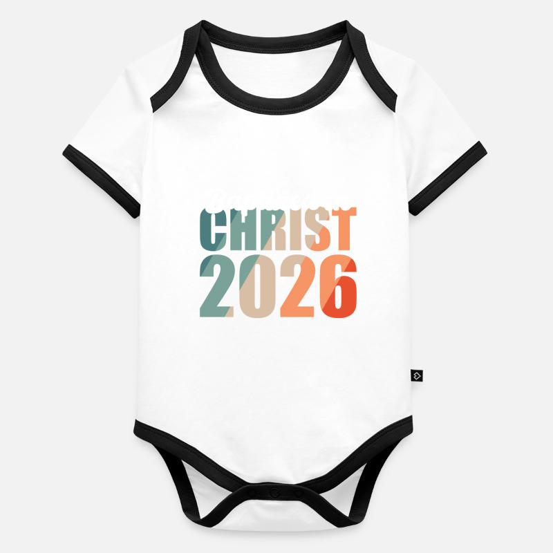 Baptized in Christ 2026 Organic Baby Contrasting Bodysuit