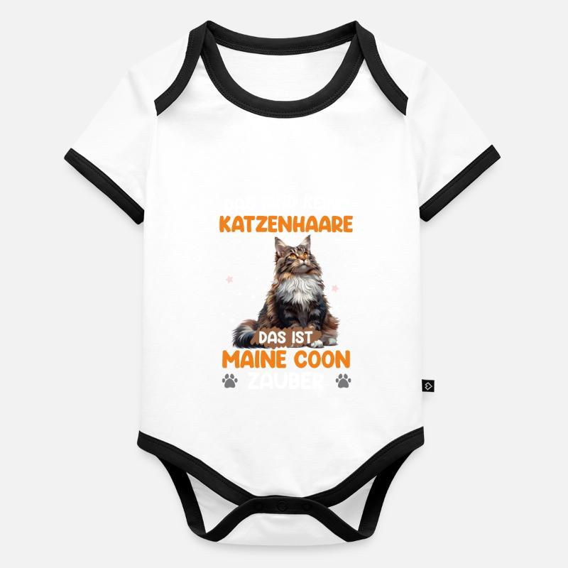 Maine Coon PAS DE CHEVEUX DE CHAT MAINE COON SORT Body Bébé bio contrasté manches courtes
