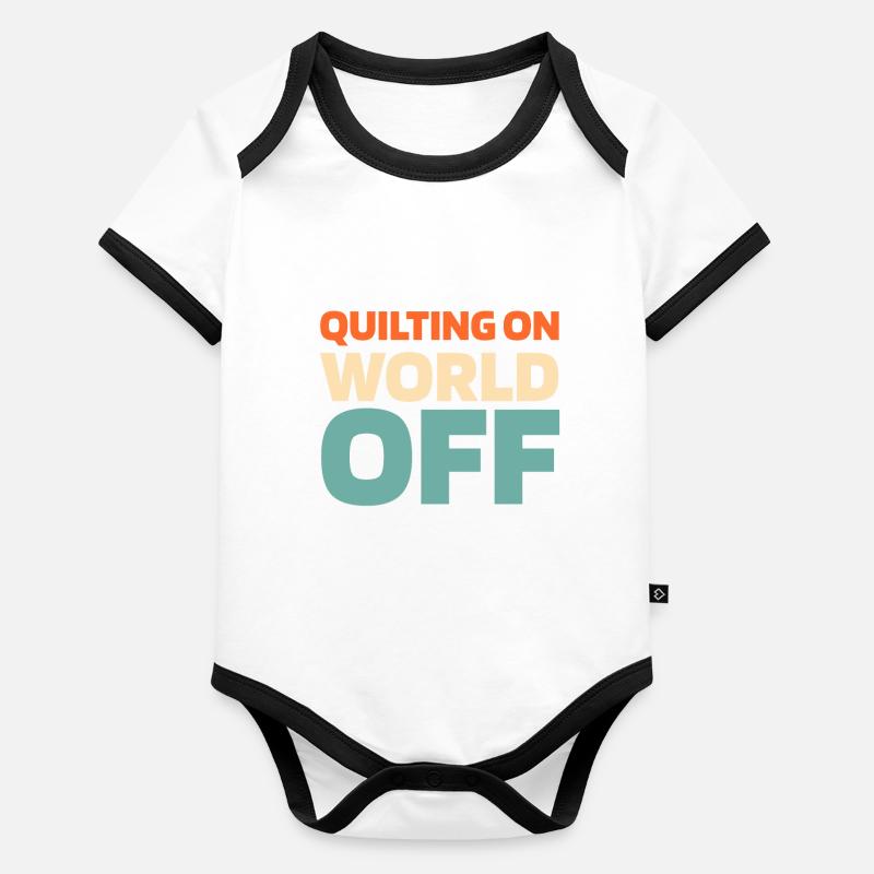 Quilting Quilting On World Off Body Bébé bio contrasté manches courtes