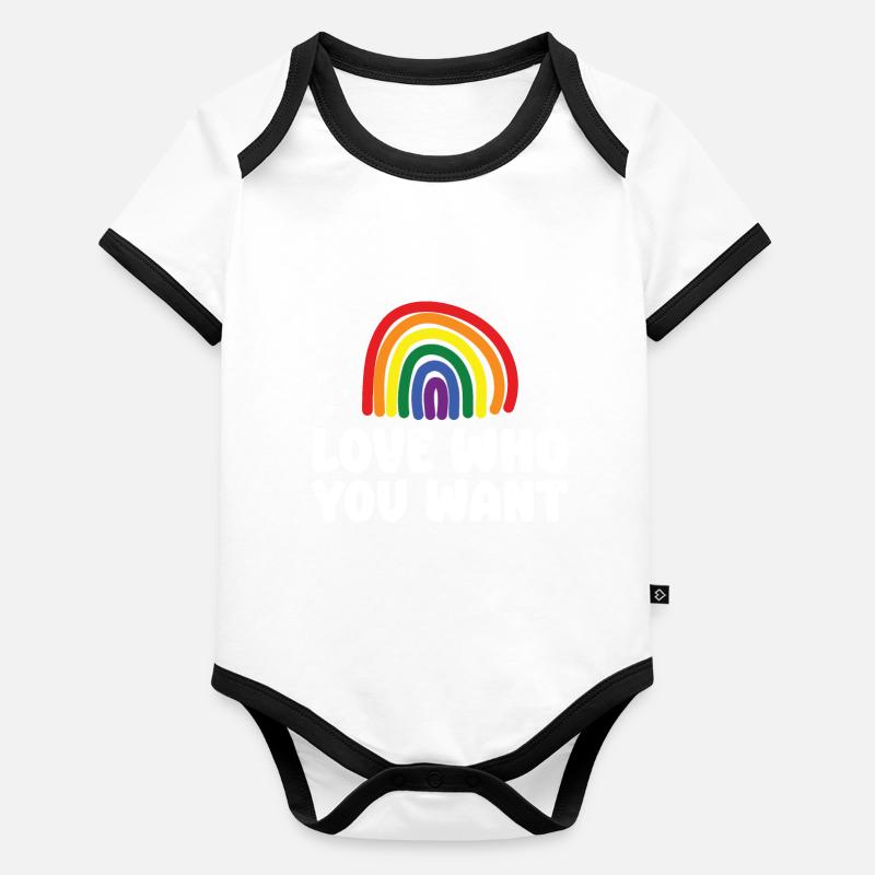 Gender Lesbians, Gays, Trans, Queer Rainbow Organic Baby Contrasting Bodysuit