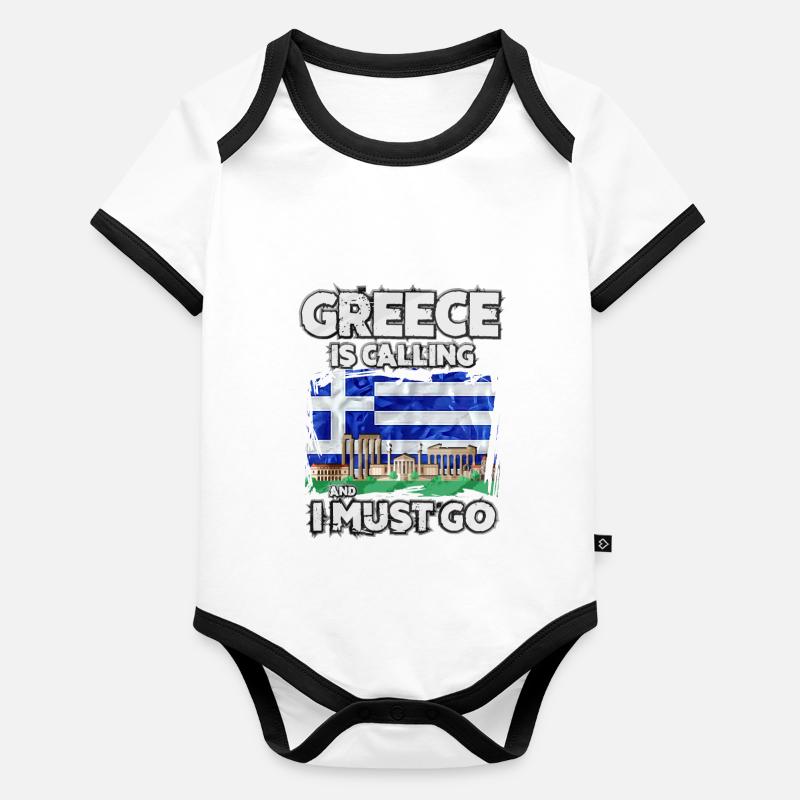 Griechenland Baby Bio-Kurzarm-Kontrastbody