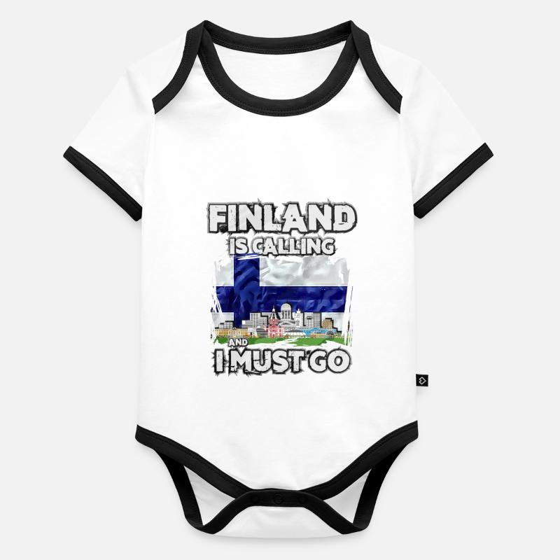 Finlande Body Bébé bio contrasté manches courtes
