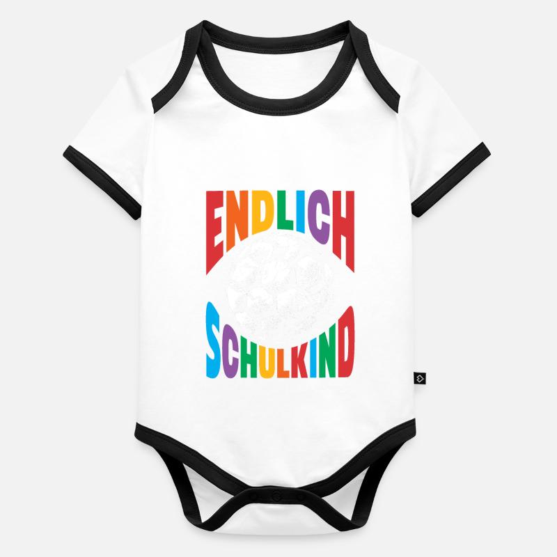 School 1. Grade Baby Bio-Kurzarm-Kontrastbody