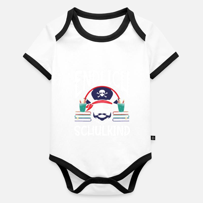 School 1. Grade Baby Bio-Kurzarm-Kontrastbody