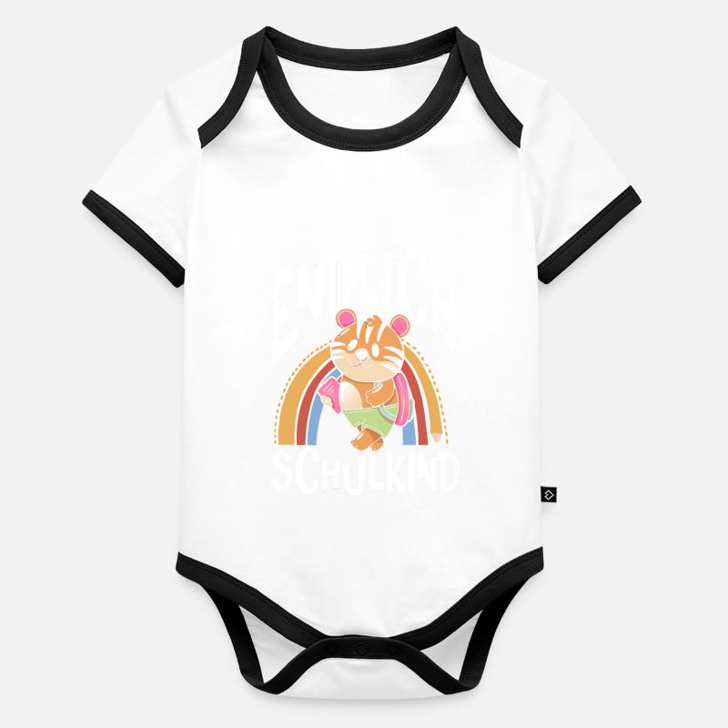 School 1. Grade Baby Bio-Kurzarm-Kontrastbody
