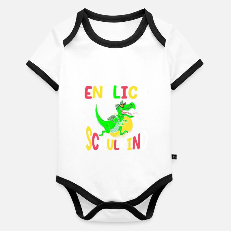 School 1. Grade Baby Bio-Kurzarm-Kontrastbody