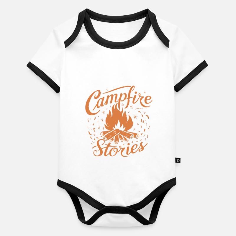 HISTOIRES DE FEU DE CAMP Body Bébé bio contrasté manches courtes