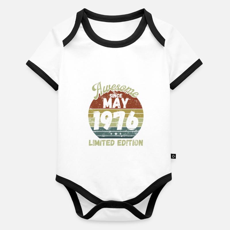 Awesome since May 1976 - Birthday Organic Baby Contrasting Bodysuit