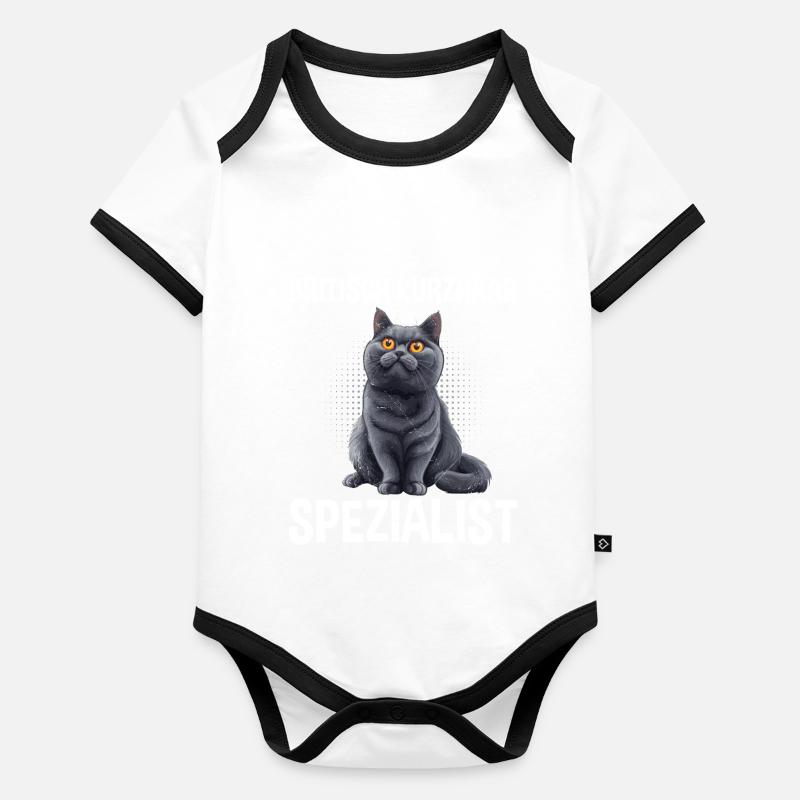 BRITISCH KURZHAAR SPEZIALIST Katzenpapa Britisch Baby Bio-Kurzarm-Kontrastbody