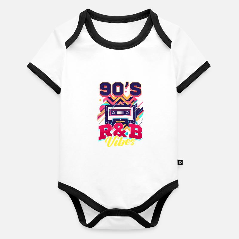 90er R&B 90ER R&B Vibes Baby Bio-Kurzarm-Kontrastbody
