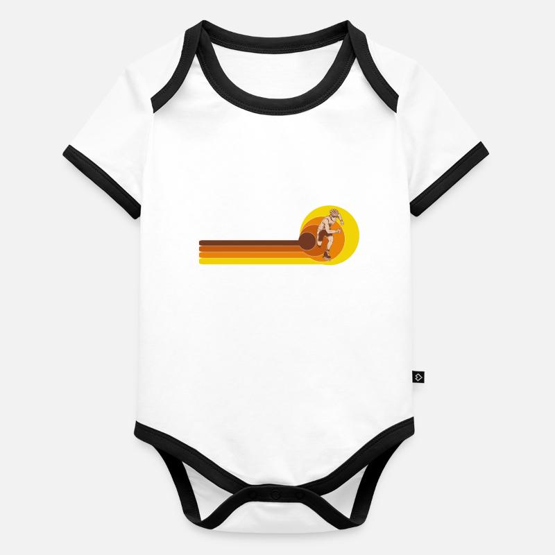 Rollers Rollers Rollers Rollers Body Bébé bio contrasté manches courtes