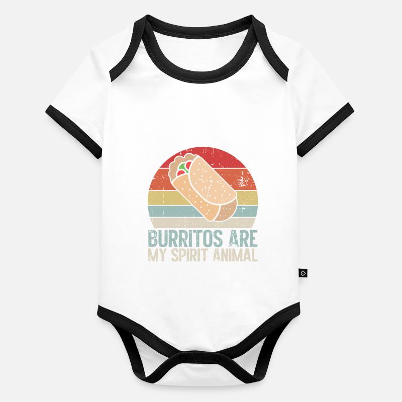 Cadeau Burrito Body Bébé bio contrasté manches courtes