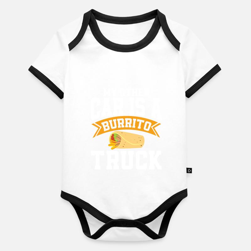 Cadeau Burrito Body Bébé bio contrasté manches courtes
