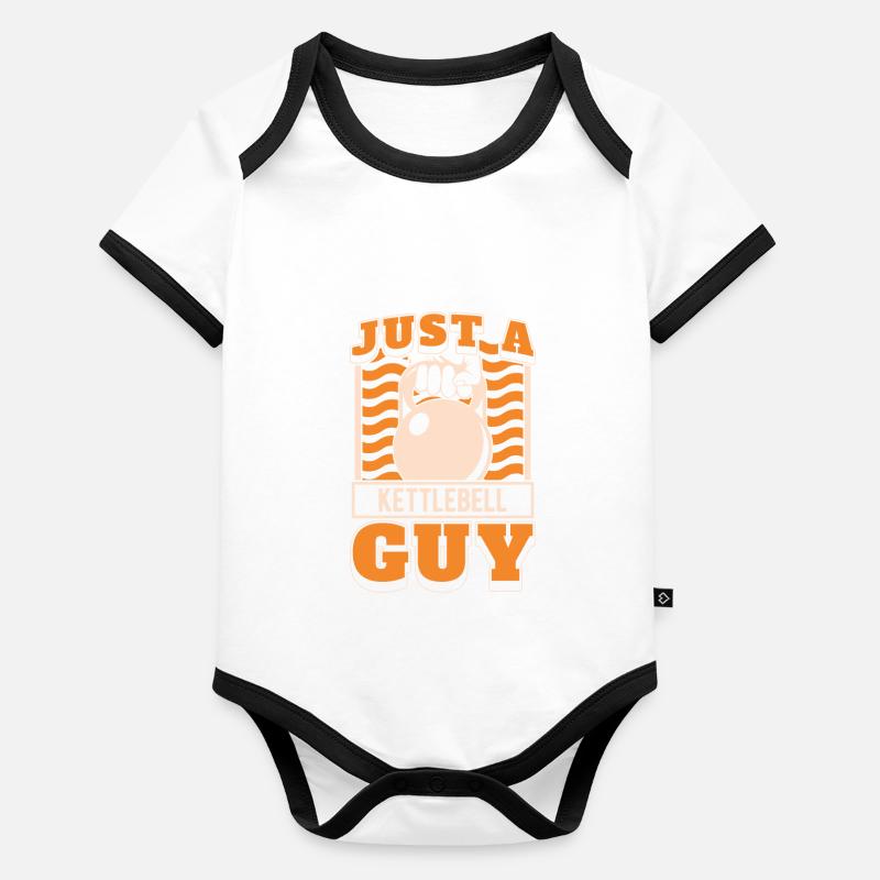 Kettlebell juste un gars de kettlebell Body Bébé bio contrasté manches courtes