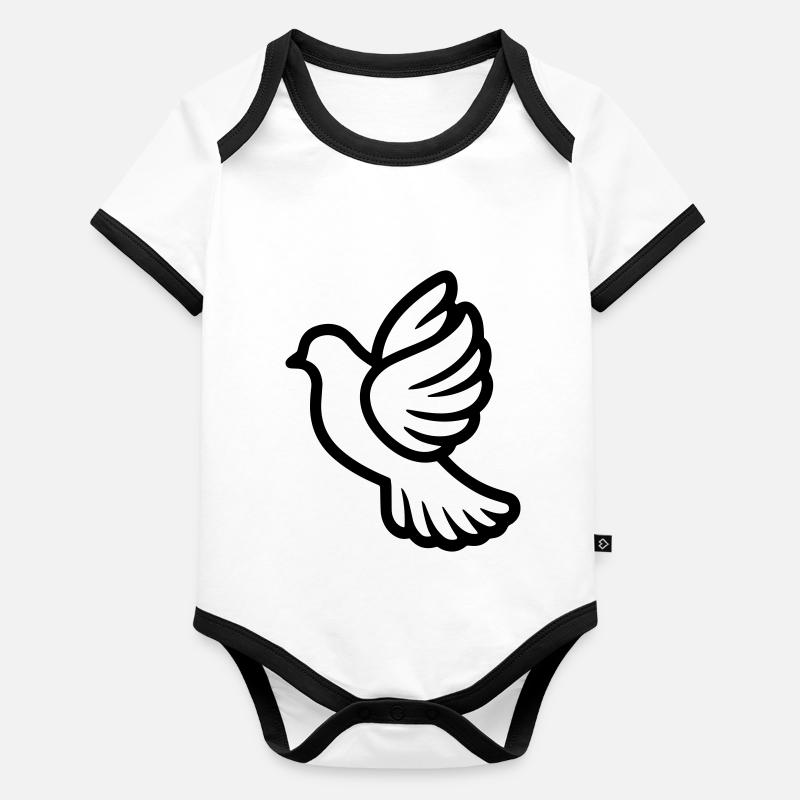 Colombe Body Bébé bio contrasté manches courtes
