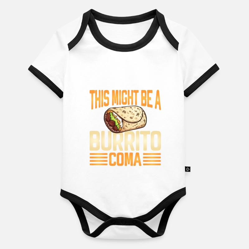 Cadeau Burrito Body Bébé bio contrasté manches courtes