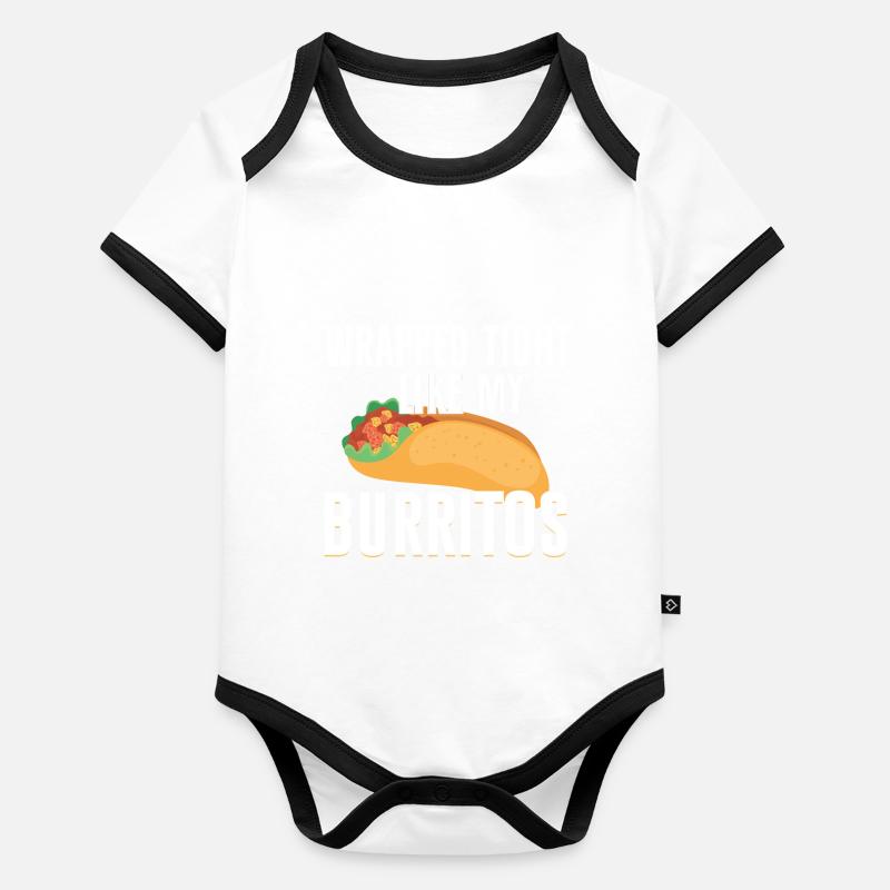 Cadeau Burrito Body Bébé bio contrasté manches courtes