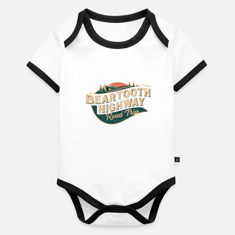 Beartooth Highway Road Trip Adventure Organic Baby Contrasting Bodysuit